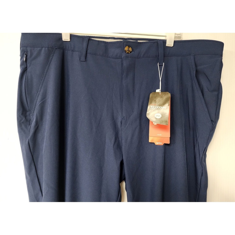 33000 Ft ‎ Mens  Golf Pants  38 x 32  Navy Blue Quick Dry Stain Repellent UPF50+